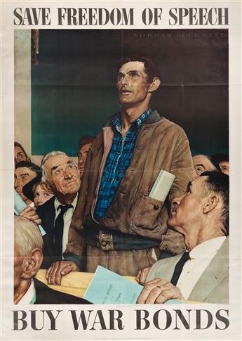 NORMAN ROCKWELL (1894-1978). [THE FOUR FREEDOMS.] Group of 4 posters. 1943. Each 56x40 inches, 142x102 cm. U.S. Government Printing Off
